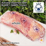 Beef BLADE Australia frozen daging sapi sampil CUBED-DADU RENDANG / CURRY BITE-SIZE 2cm 5/8" (price/pack 600g +/-50pcs) any brand in stock; GBP, WMPG, RALPHS or AMH